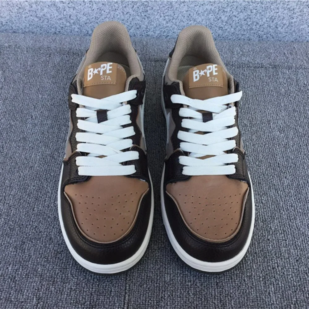 A Bathing Ape Bape SK8 Sta Brown Ivory Sneakers - Picture 7 of 10